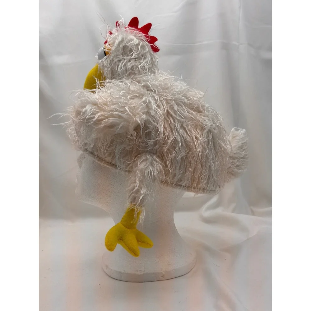 Elope Chicken Hat White Shaggy Plush Bird Rooster Novelty Costume Funny Cosplay